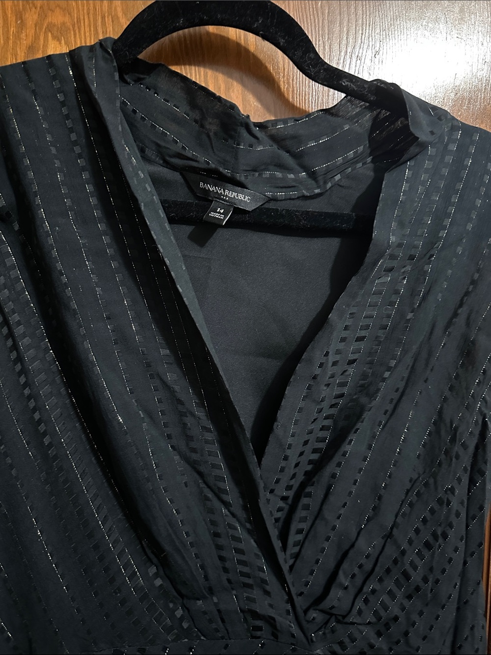Banana Republic Black Textured Wrap Dress